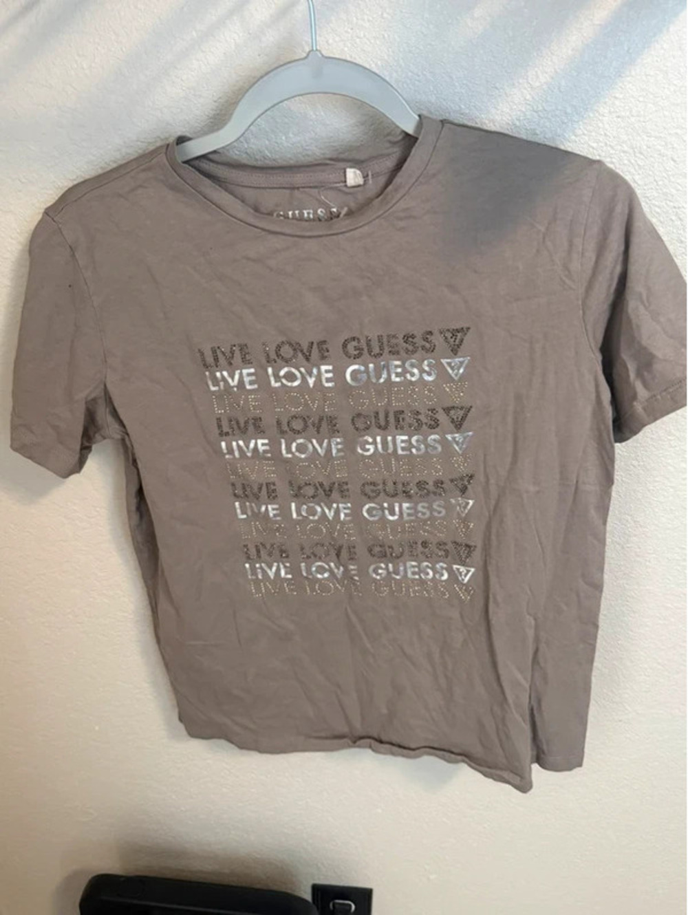 Guess Rhinestone Graphic T-Shirt - Size M